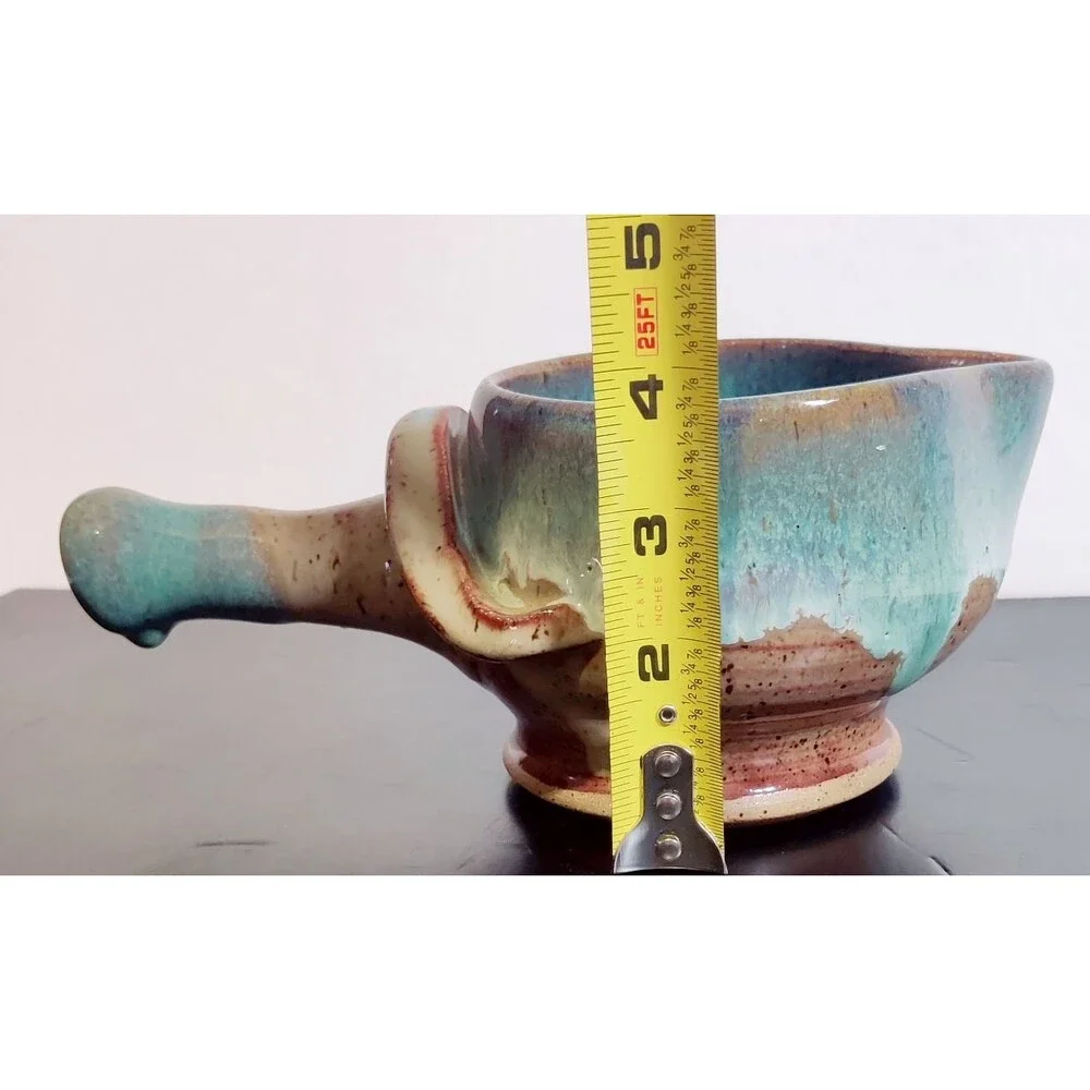 NC Art Studio Pottery Soup,Sauce Bowl Handmade 2006 Glazed Signed Pattie